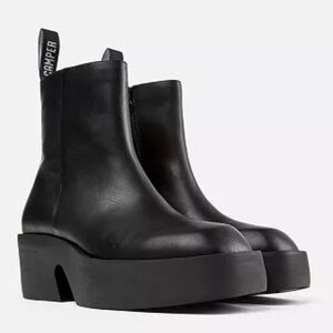 Camper Black Platform Ankle Booties